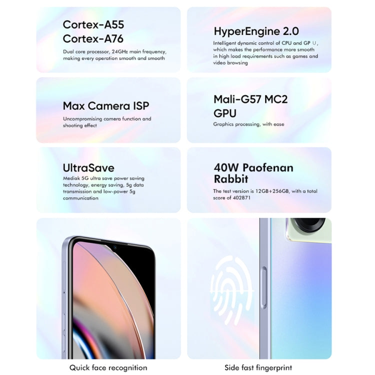 Realme V23 5G, 48MP Camera, 8GB+256GB, Dual Back Cameras, Side Fingerprint Identification, 5000mAh Battery, 6.58 inch Realme UI 3.0 / Android 12 MediaTek Dimensity 810 Octa Core up to 2.4GHz, Network: 5G, Support Google Play(Black)