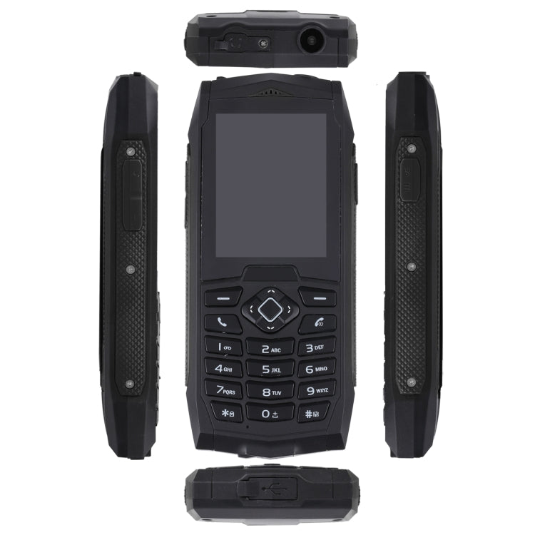 Rugtel R1C Rugged Phone, IP68 Waterproof Dustproof Shockproof, 2.4 inch, MTK6261D, 2000mAh Battery, SOS, FM, Dual SIM(Black)