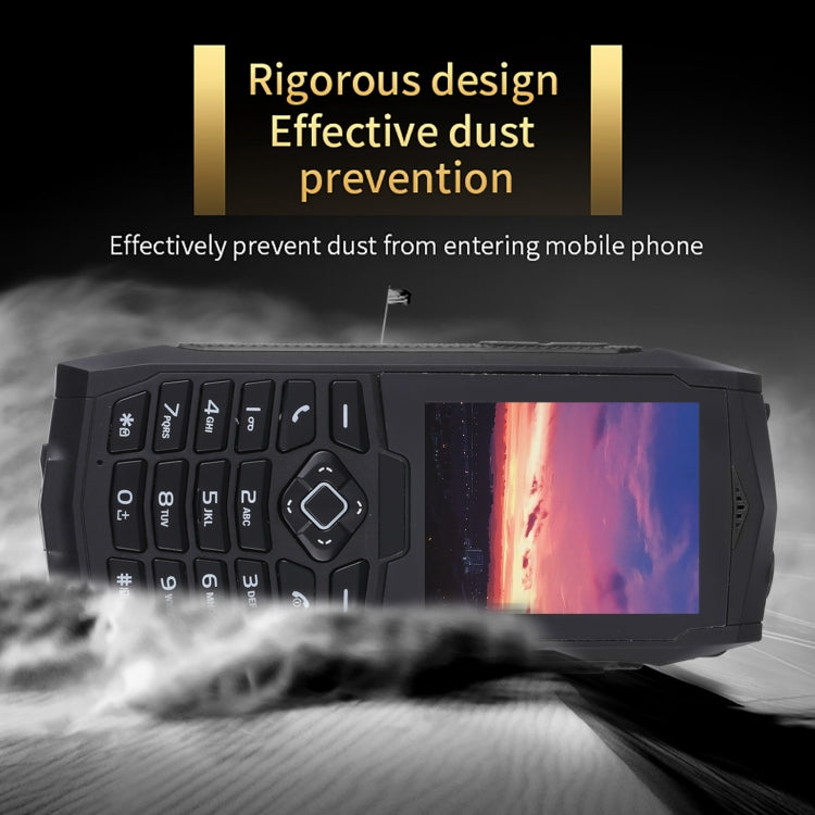 Rugtel R1C Rugged Phone, IP68 Waterproof Dustproof Shockproof, 2.4 inch, MTK6261D, 2000mAh Battery, SOS, FM, Dual SIM(Black)