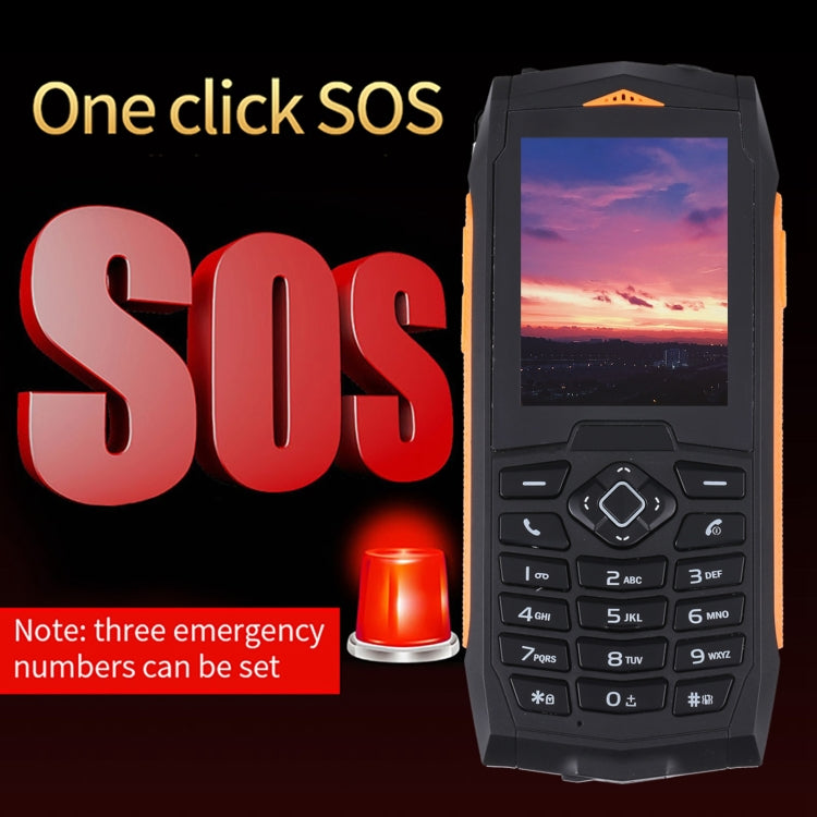 Rugtel R1C Rugged Phone, IP68 Waterproof Dustproof Shockproof, 2.4 inch, MTK6261D, 2000mAh Battery, SOS, FM, Dual SIM(Orange)