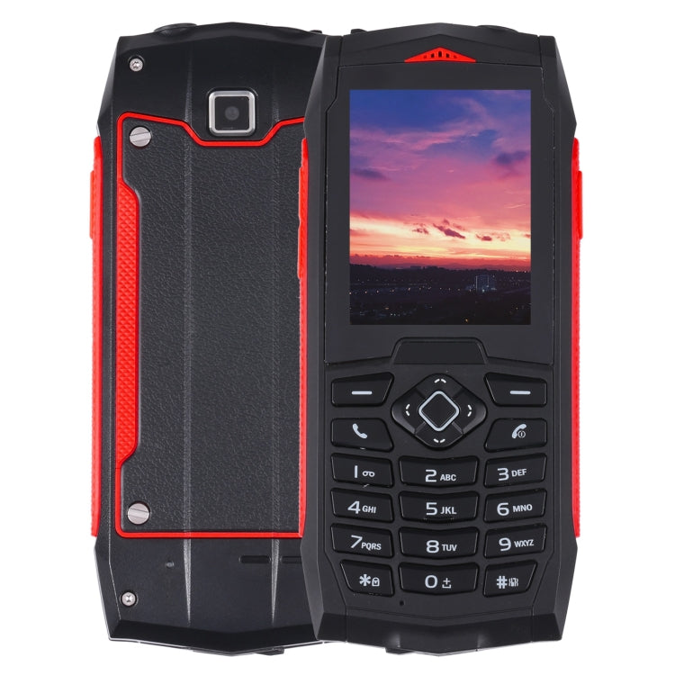 Rugtel R1C Rugged Phone, IP68 Waterproof Dustproof Shockproof, 2.4 inch, MTK6261D, 2000mAh Battery, SOS, FM, Dual SIM(Red)