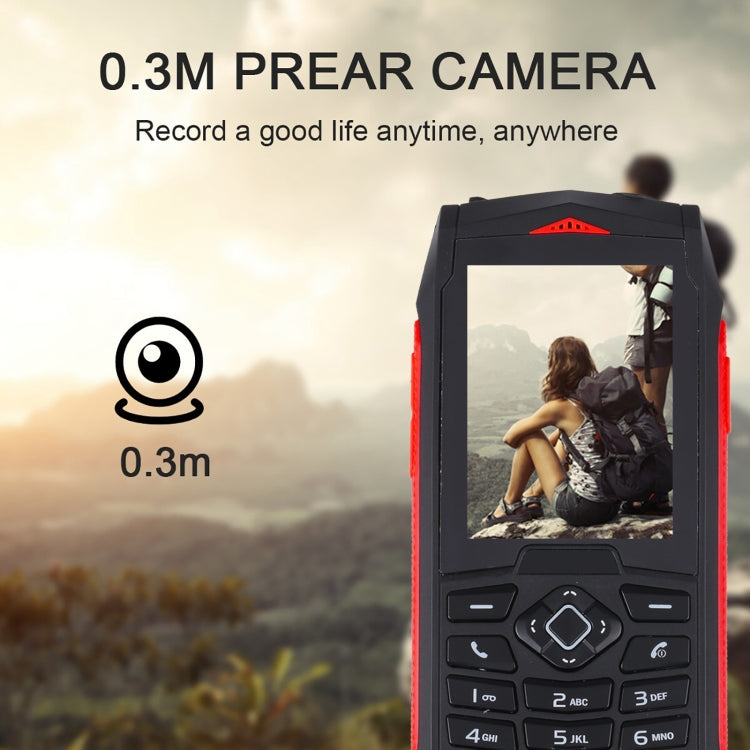 Rugtel R1C Rugged Phone, IP68 Waterproof Dustproof Shockproof, 2.4 inch, MTK6261D, 2000mAh Battery, SOS, FM, Dual SIM(Red)