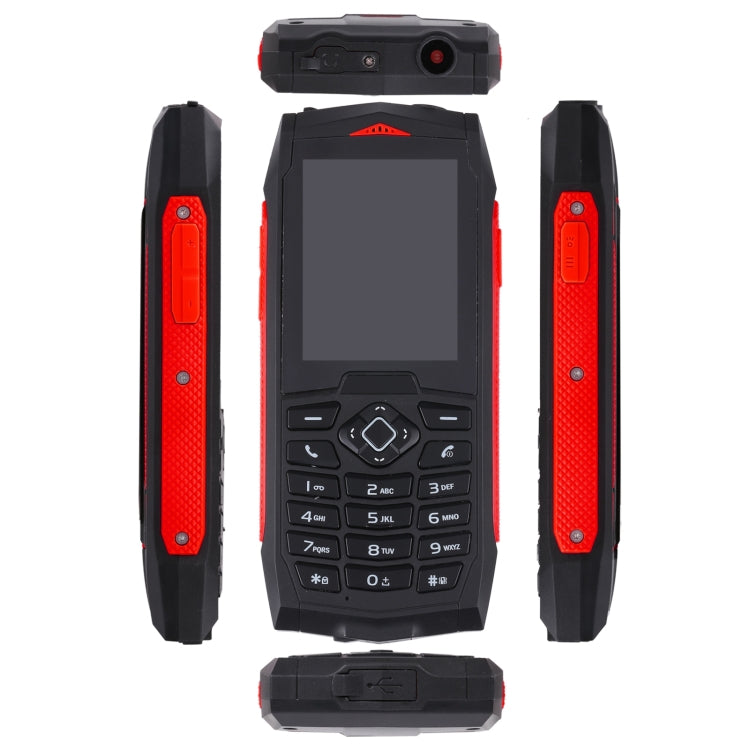 Rugtel R1C Rugged Phone, IP68 Waterproof Dustproof Shockproof, 2.4 inch, MTK6261D, 2000mAh Battery, SOS, FM, Dual SIM(Red)