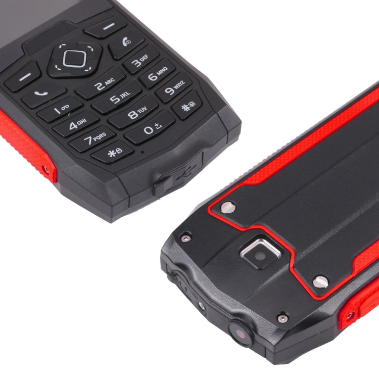 Rugtel R1C Rugged Phone, IP68 Waterproof Dustproof Shockproof, 2.4 inch, MTK6261D, 2000mAh Battery, SOS, FM, Dual SIM(Red)