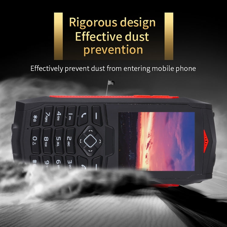 Rugtel R1C Rugged Phone, IP68 Waterproof Dustproof Shockproof, 2.4 inch, MTK6261D, 2000mAh Battery, SOS, FM, Dual SIM(Red)