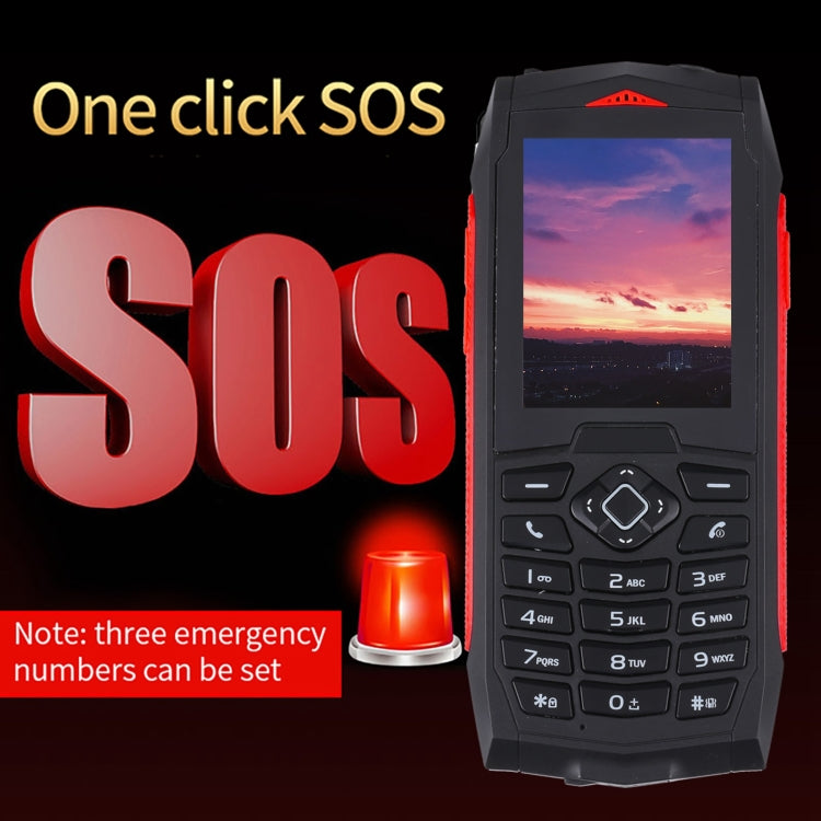 Rugtel R1C Rugged Phone, IP68 Waterproof Dustproof Shockproof, 2.4 inch, MTK6261D, 2000mAh Battery, SOS, FM, Dual SIM(Red)