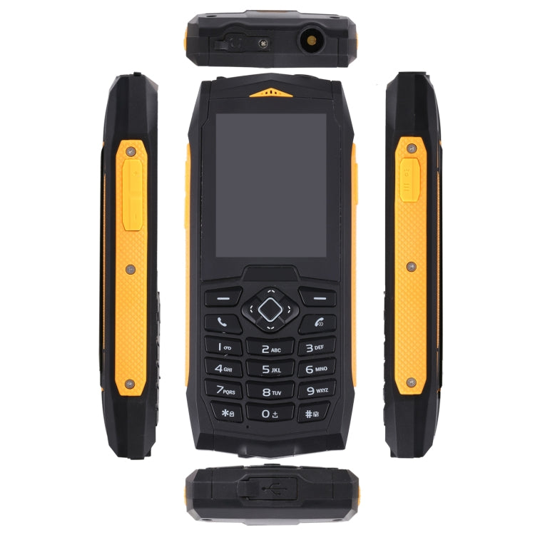 Rugtel R1C Rugged Phone, IP68 Waterproof Dustproof Shockproof, 2.4 inch, MTK6261D, 2000mAh Battery, SOS, FM, Dual SIM(Yellow)