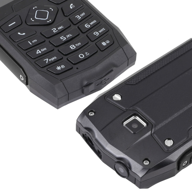 Rugtel R1D Rugged Phone, IP68 Waterproof Dustproof Shockproof, 2.4 inch, MTK6261D, 2000mAh Battery, Loud Box Speaker, FM, Network: 2G, Dual SIM (Black)