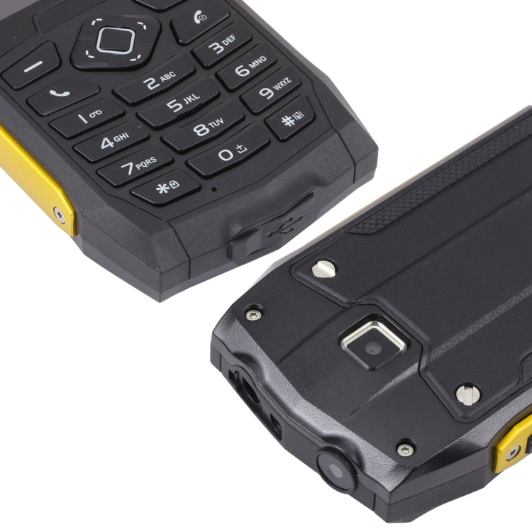 Rugtel R1D Rugged Phone, IP68 Waterproof Dustproof Shockproof, 2.4 inch, MTK6261D, 2000mAh Battery, Loud Box Speaker, FM, Network: 2G, Dual SIM(Yellow)