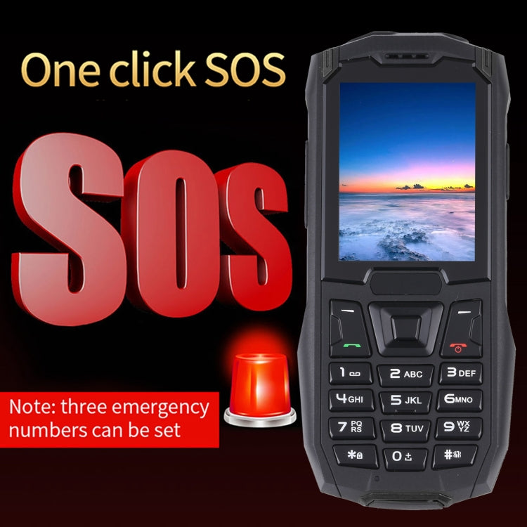 Rugtel R2C Rugged Phone, IP68 Waterproof Dustproof Shockproof, 2.4 inch, MTK6261D, 2500mAh Battery, SOS, FM, Dual SIM(Black)