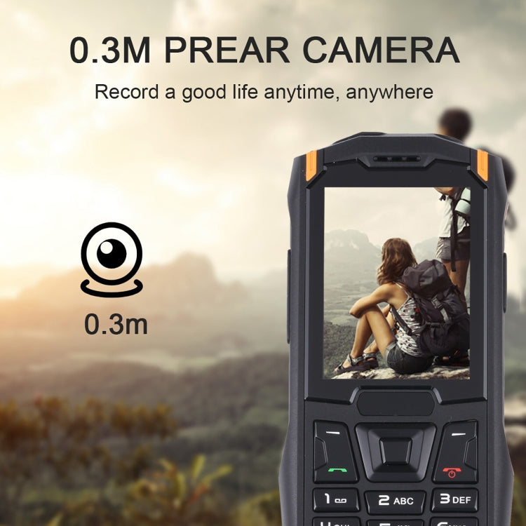 Rugtel R2C Rugged Phone, IP68 Waterproof Dustproof Shockproof, 2.4 inch, MTK6261D, 2500mAh Battery, SOS, FM, Dual SIM (Orange)