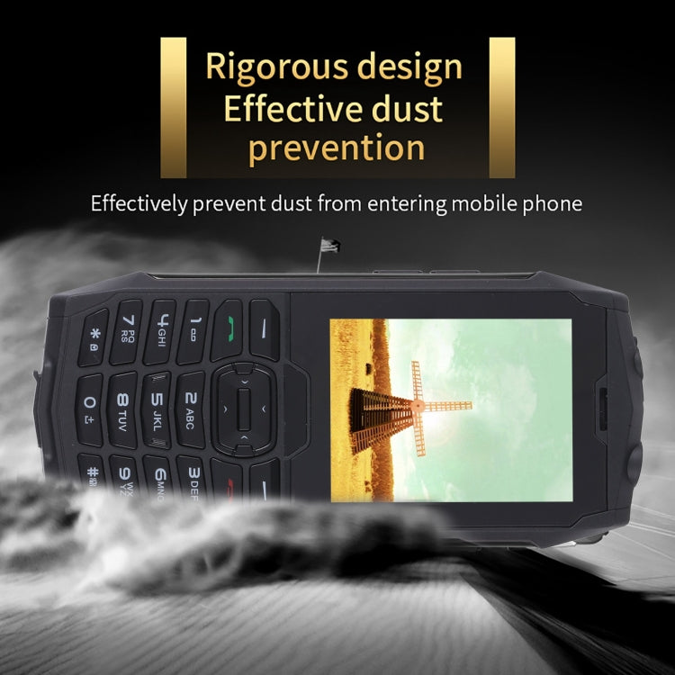 Rugtel R3C Rugged Phone, IP68 Waterproof Dustproof Shockproof, 2.8 inch, MTK6261D, 2000mAh Battery, SOS, FM, Dual SIM(Black)