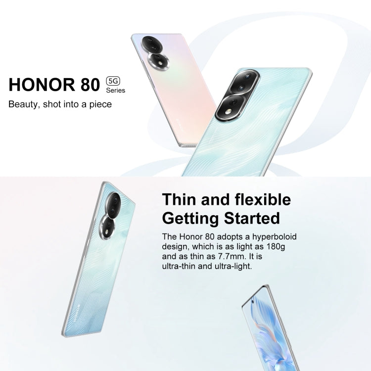 Honor 80 5G ANN-AN00, 160MP Cameras, 12GB+256GB, China Version, Triple Back Cameras, Screen Fingerprint Identification, 6.67 inch Magic UI 7.0 Qualcomm Snapdragon 782G Octa Core up to  2.7GHz, Network: 5G, OTG, NFC, Not Support Google Play (Pink)