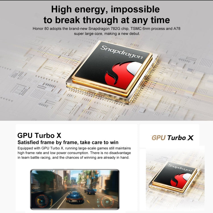 Honor 80 5G ANN-AN00, 160MP Cameras, 12GB+512GB, China Version, Triple Back Cameras, Screen Fingerprint Identification, 6.67 inch Magic UI 7.0 Qualcomm Snapdragon 782G Octa Core up to  2.7GHz, Network: 5G, OTG, NFC, Not Support Google Play(Blue)