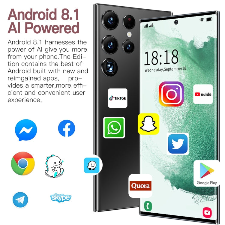 Face Identification, Android 8.1 MTK6753 Octa Core, Network: 4G, S23Ultra 5G D12332 3GB+64GB