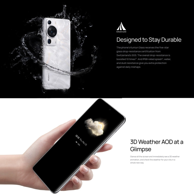 HUAWEI P60 Pro MNA-AL00, 12GB+512GB, 48MP Camera, China Version, Triple Back Cameras, In-screen Fingerprint Identification, 6.67 inch HarmonyOS 3.1 Qualcomm Snapdragon 8+ 4G Octa Core up to 3.2GHz, Network: 4G, OTG, NFC, Not Support Google Play(Emerald)