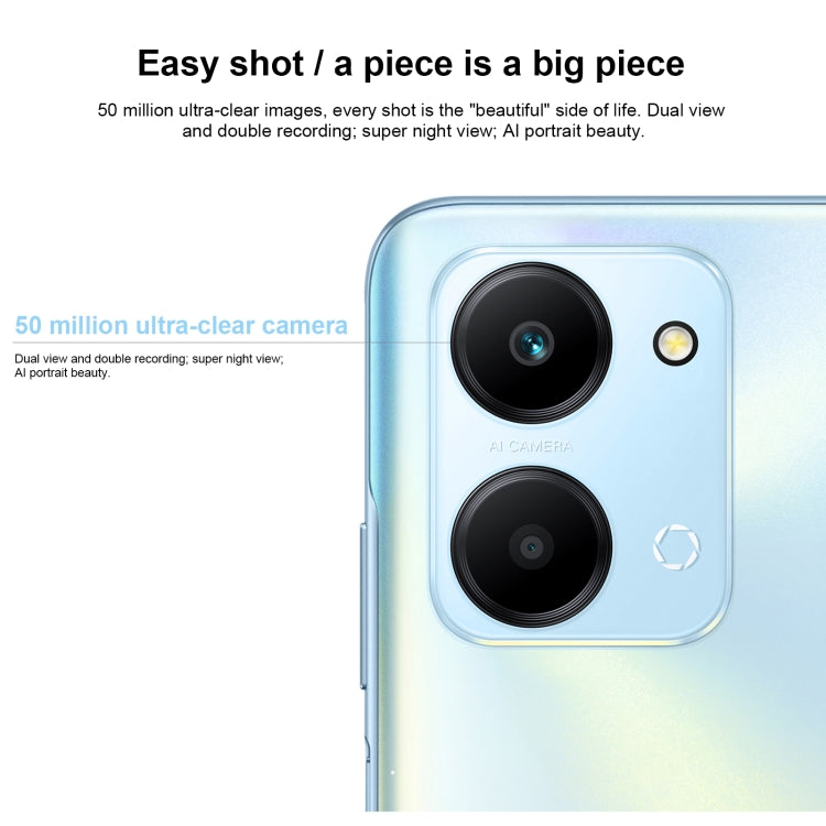 Honor Play7T RKY-AN10, 50MP Camera, 8GB+128GB, China Version, Dual Back Cameras, Side Fingerprint Identification, 6000mAh Battery, 6.74inch Magic UI 6.1 / Android 12  Dimensity 6020 Octa Core, Network: 5G, OTG, Not Support Google Play (Blue)