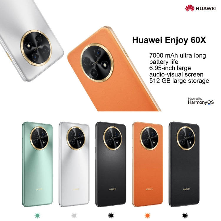 Huawei Enjoy 60X 256GB STG-AL00, China Version, Dual Back Cameras, Side Fingerprint Identification, 7000mAh Battery, 6.95 inch HarmonyOS 3.0 Qualcomm Snapdragon 680 Octa Core 2.4GHz, Network: 4G, OTG, NFC, Not Support Google Play(Black)