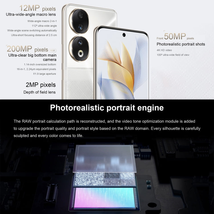 Honor 90 5G REA-AN00, 200MP Cameras, 12GB+256GB, China Version