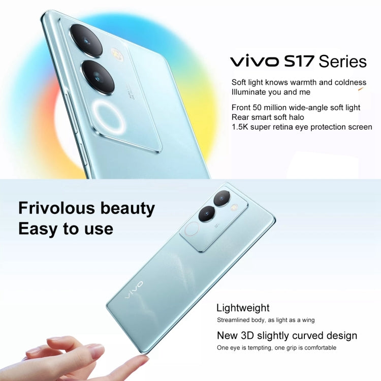 vivo S17 5G, 50MP Camera, 12GB+512GB, Dual Back Cameras, Screen Fingerprint Identification, 4600mAh Battery, 6.78 inch Android 13 OriginOS 3 Snapdragon 778G+ Octa Core up to 2.5GHz, OTG, NFC, Network: 5G (Pink)