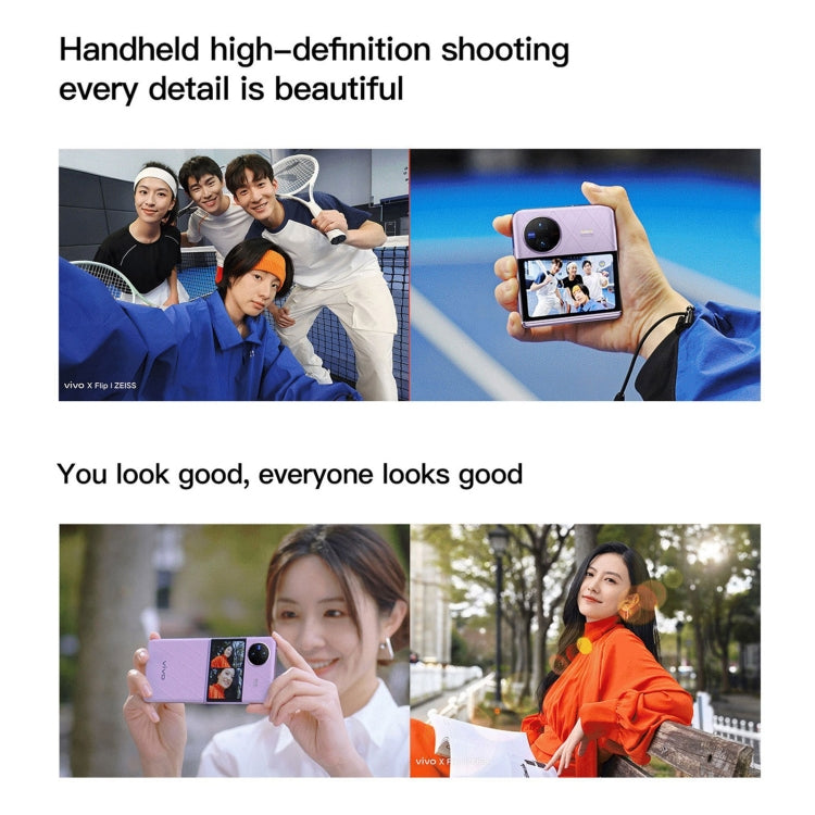 vivo X Flip 5G, 50MP Camera, 12GB+256GB, Dual Back Cameras, Side Fingerprint Identification, 4400mAh Battery, 6.74 inch + 3.0 inch Android 13.0 OriginOS 3 Qualcomm Snapdragon 8+ Gen1 Octa Core up to 3.0GHz, NFC, OTG, Network: 5G (Gold)