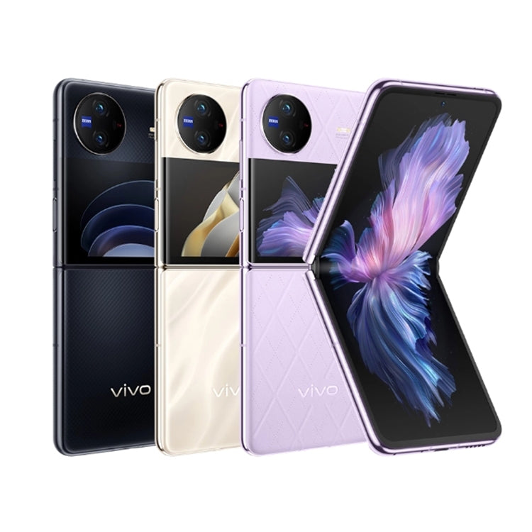 vivo X Flip 5G, 50MP Camera, 12GB+256GB, Dual Back Cameras, Side Fingerprint Identification, 4400mAh Battery, 6.74 inch + 3.0 inch Android 13.0 OriginOS 3 Qualcomm Snapdragon 8+ Gen1 Octa Core up to 3.0GHz, NFC, OTG, Network: 5G (Purple)