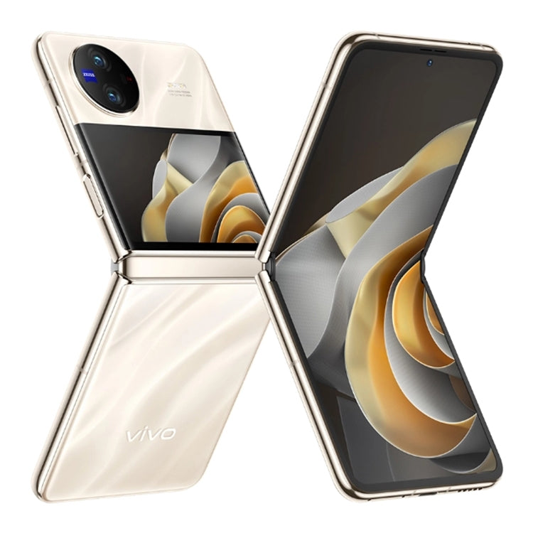 vivo X Flip 5G, 50MP Camera, 12GB+512GB, Dual Back Cameras, Side Fingerprint Identification, 4400mAh Battery, 6.74 inch + 3.0 inch Android 13.0 OriginOS 3 Qualcomm Snapdragon 8+ Gen1 Octa Core up to 3.0GHz, NFC, OTG, Network: 5G (Gold)