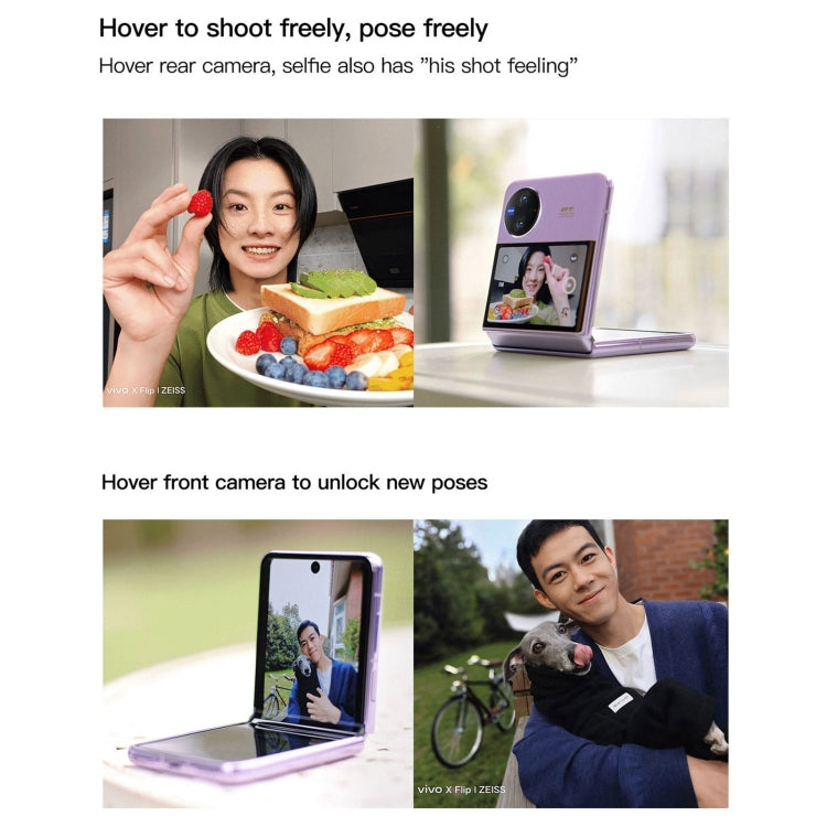 vivo X Flip 5G, 50MP Camera, 12GB+512GB, Dual Back Cameras, Side Fingerprint Identification, 4400mAh Battery, 6.74 inch + 3.0 inch Android 13.0 OriginOS 3 Qualcomm Snapdragon 8+ Gen1 Octa Core up to 3.0GHz, NFC, OTG, Network: 5G (Black)