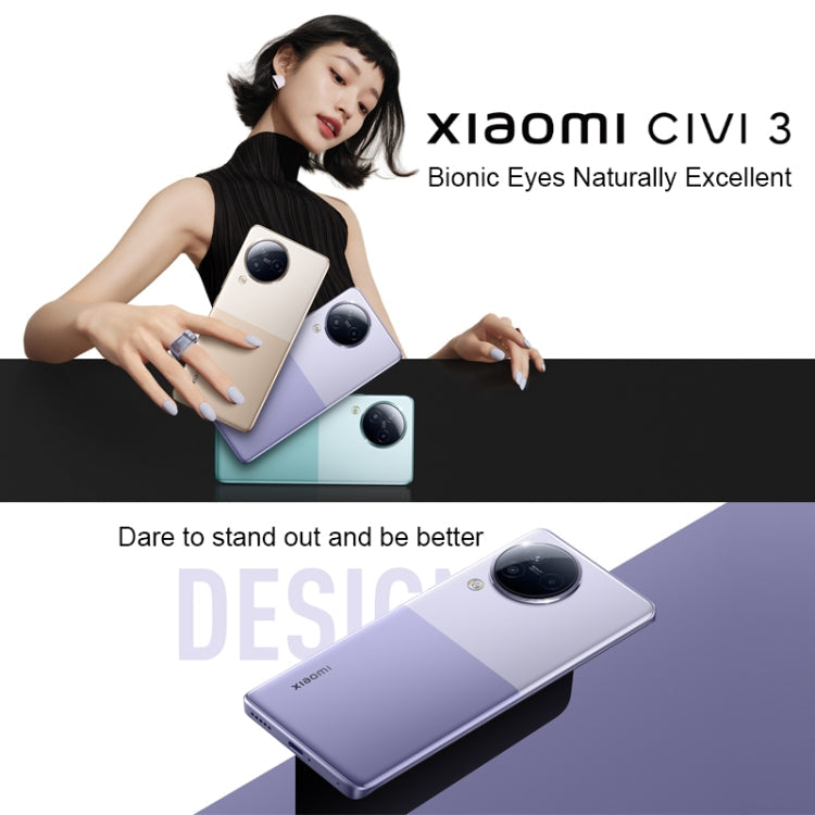 Xiaomi Civi 3 5G, 50MP Camera, 16GB+1TB, Triple Back Cameras + Dual Front Cameras, In-screen Fingerprint Identification, 4500mAh Battery, 6.55 inch MIUI 14 Dimensity 8200-Ultra Octa Core 4nm up to 3.1GHz, Network: 5G, NFC (Mint Green)