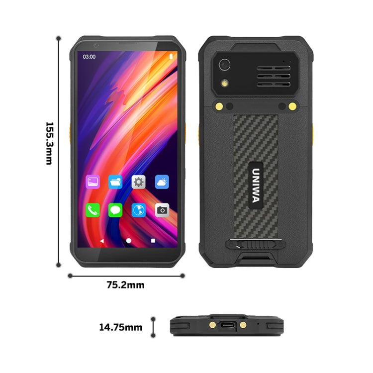 UNIWA M512 Standard Rugged Phone, 4GB+64GB, IP65 Waterproof Dustproof Shockproof, 4100mAh Battery, 5.7 inch Android 12 MTK6762 Octa Core up to 2.0GHz, Network: 4G, NFC (Black)