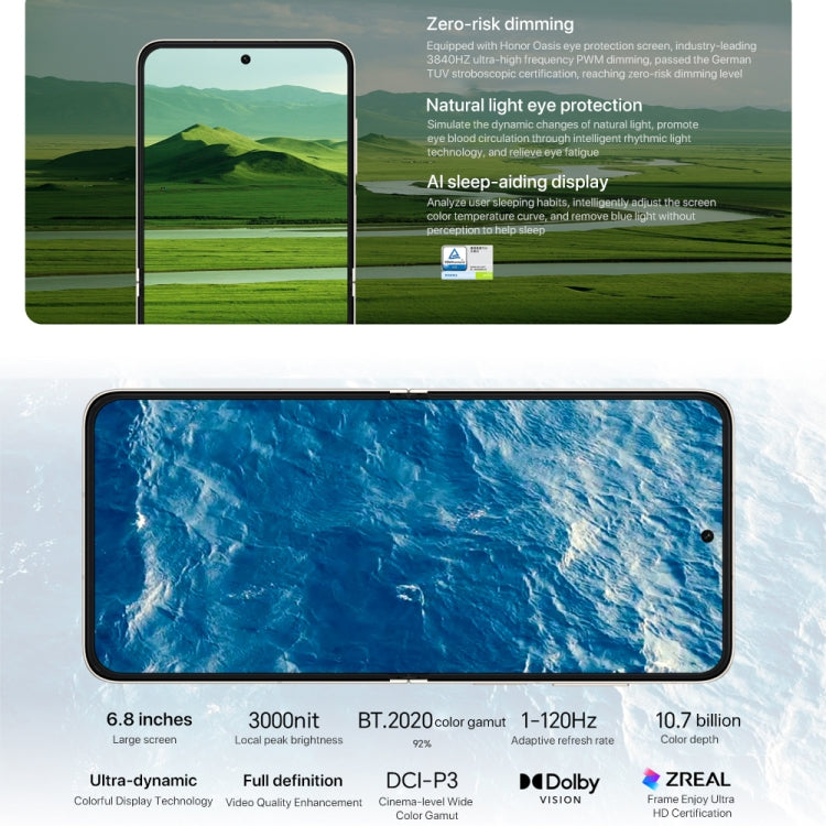 Honor Magic V Flip, 12GB+1TB, 6.8 inch + 4.0 inch Screen MagicOS 8.0 Snapdragon 8+ Gen 1 Octa Core, Network: 5G, NFC, OTG (Black)