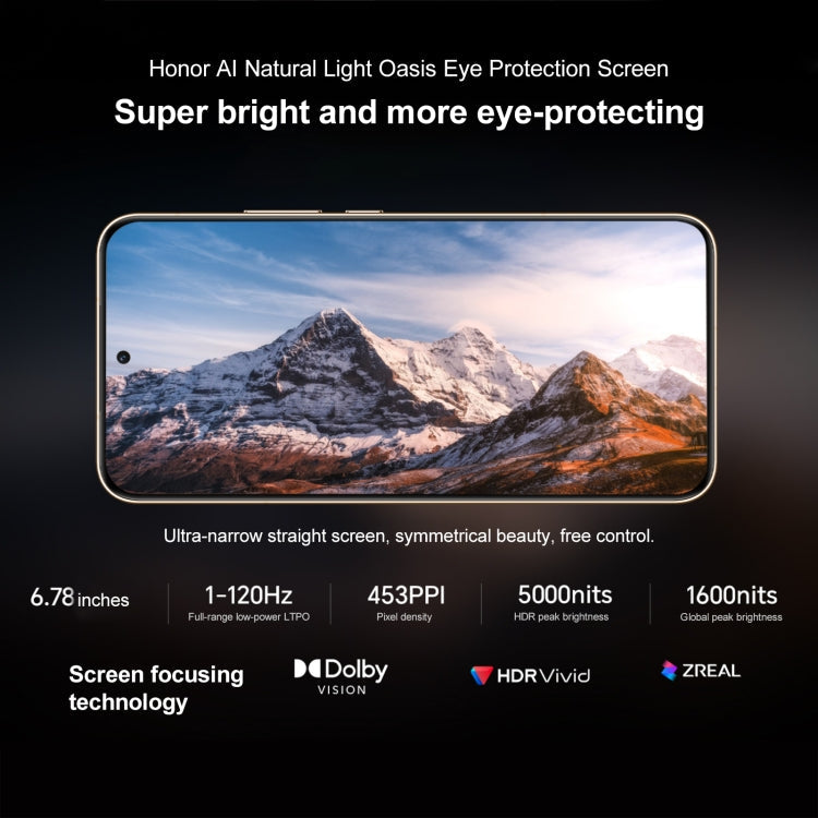 Honor Magic7, 12GB+256GB, Screen Fingerprint, 6.78 inch MagicOS 9.0 / Android 15 Snapdragon 8 Elite 3nm Octa Core, Network: 5G, NFC, OTG, Support Google Play (Black)