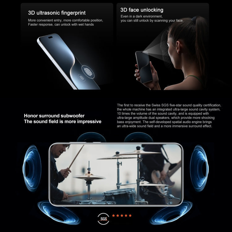Honor Magic7 Pro, 12GB+256GB, Screen Fingerprint, 6.8 inch MagicOS 9.0 / Android 15 Snapdragon 8 Elite 3nm Octa Core, Network: 5G, NFC, OTG, Support Google Play (Grey)