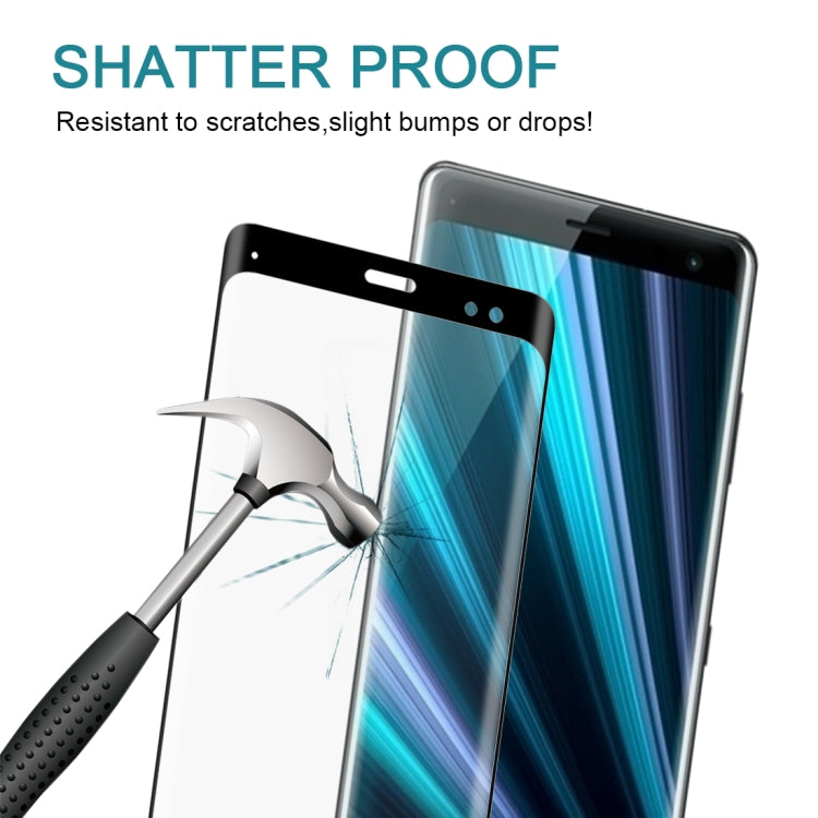 0.3mm 9H Surface Hardness 3D Curved Edge Full Screen Tempered Glass Film for Sony Xperia XZ3, For Sony Xperia XZ3 (0.3mm)(1 PC)