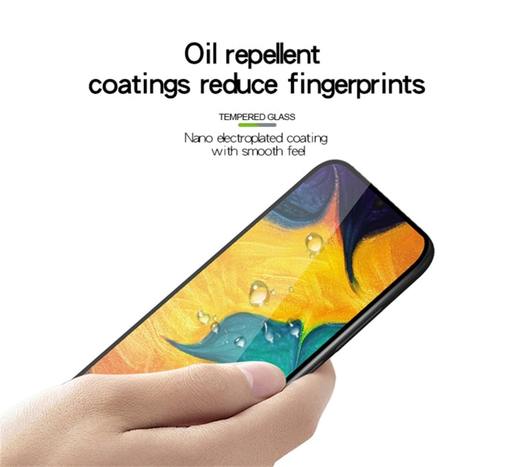 PINWUYO 9H 2.5D Full Screen Tempered Glass Film for Galaxy A40 (Black)