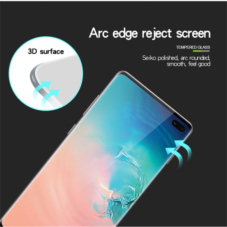 PINWUYO 9H 3D Curved Heat Bending Full Screen Tempered Glass Film for Galaxy S10 Plus (Black)