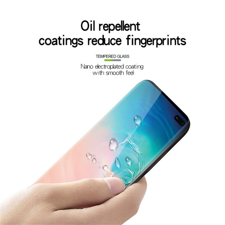 PINWUYO 9H 3D Curved Heat Bending Full Screen Tempered Glass Film for Galaxy S10 Plus (Black)