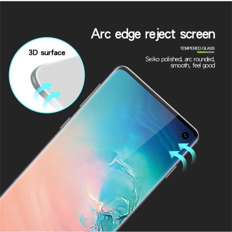 PINWUYO 9H 3D Curved Heat Bending Full Screen Tempered Glass Film for Galaxy S10 (Black)