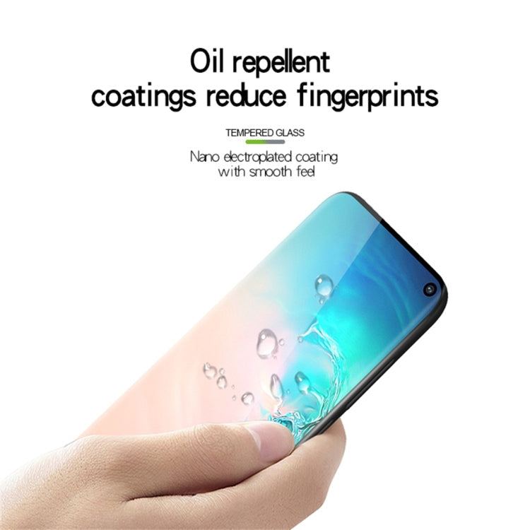 PINWUYO 9H 3D Curved Heat Bending Full Screen Tempered Glass Film for Galaxy S10 (Black)