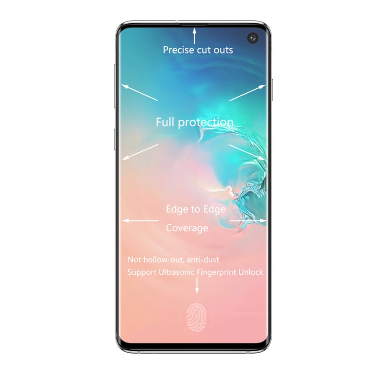 ENKAY Hat-Prince 0.26mm 9H 3D Curved Surface Full Screen Cover Hot Bending Tempered Color Film for Galaxy S10 (Black)