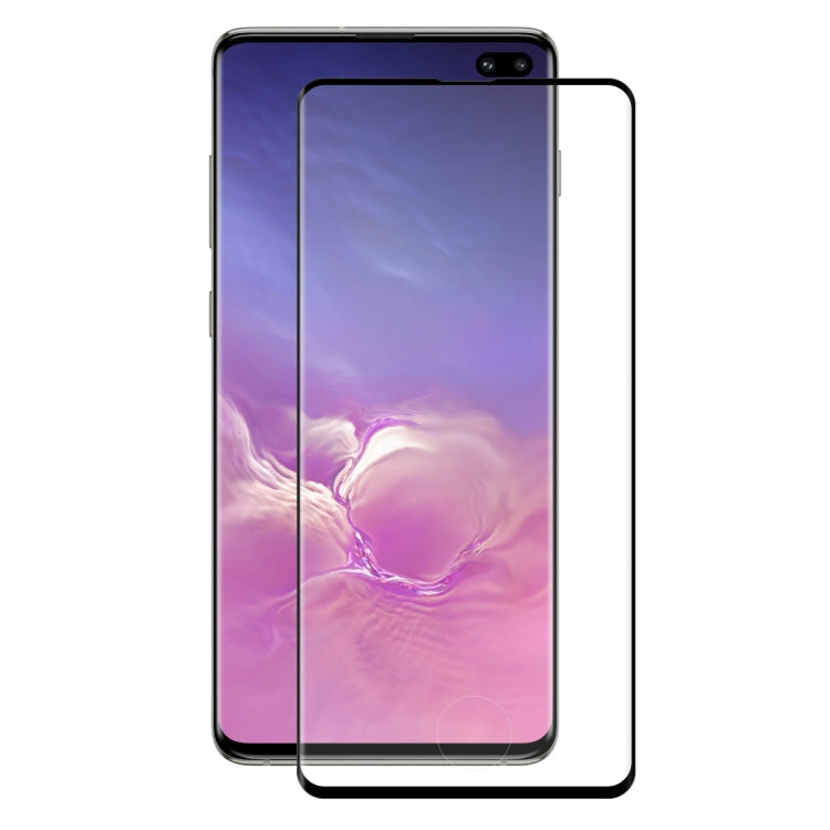 ENKAY Hat-Prince 0.26mm 9H 3D Curved Surface Full Screen Cover Hot Bending Tempered Color Film for Galaxy S10+(Black)