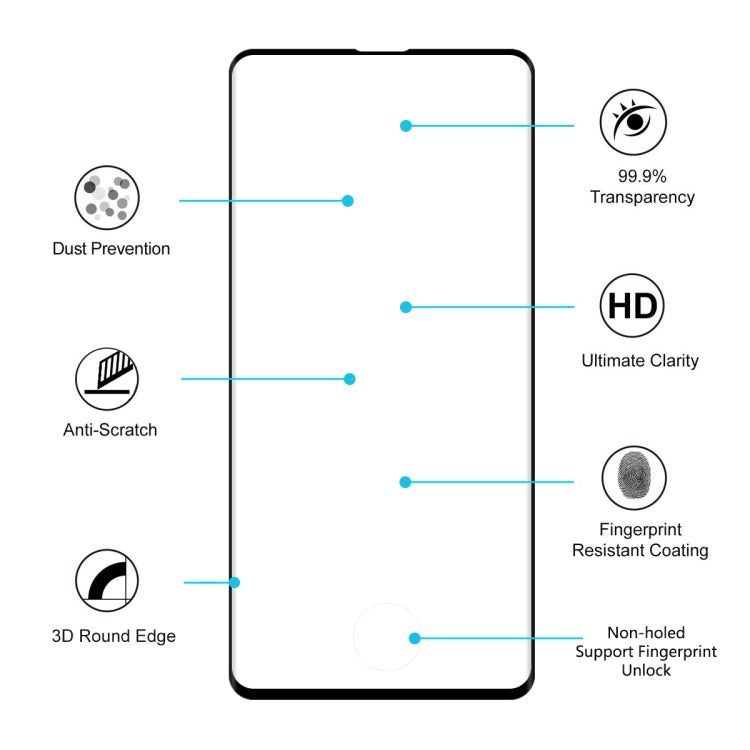 ENKAY Hat-Prince 0.26mm 9H 3D Curved Surface Full Screen Cover Hot Bending Tempered Color Film for Galaxy S10+(Black)