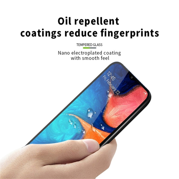 PINWUYO 9H 2.5D Full Screen Tempered Glass Film for Galaxy A20E (Black)