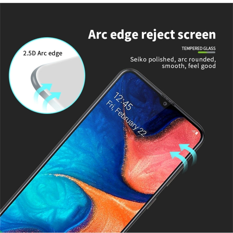 PINWUYO 9H 2.5D Full Screen Tempered Glass Film for Galaxy A20E (Black)