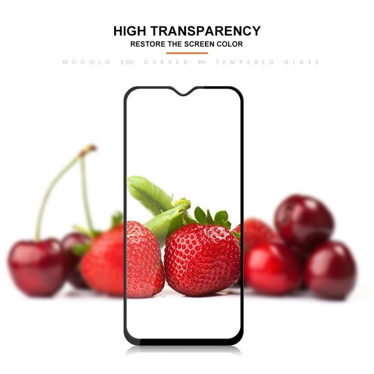 mocolo 0.33mm 9H 2.5D Full Glue Silk Print Tempered Glass Film for Galaxy A30 / A50 / M30, Support Fingerprint Unlock(Black)