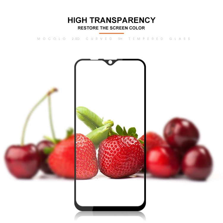 mocolo 0.33mm 9H 2.5D Full Glue Silk Print Tempered Glass Film for Galaxy M10 (Black)