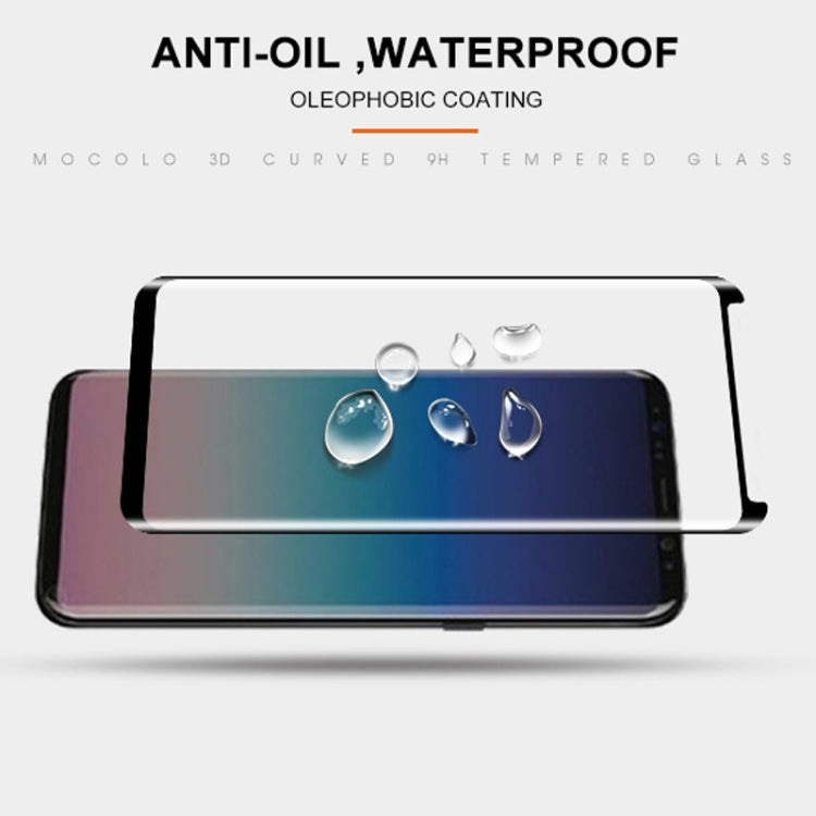 mocolo 0.33mm 9H 3D Full Glue Curved Tempered Glass Film for Galaxy S9 (Black)