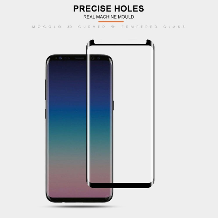 mocolo 0.33mm 9H 3D Full Glue Curved Tempered Glass Film for Galaxy S9+ (Black)