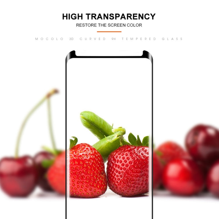 mocolo 0.33mm 9H 3D Full Glue Curved Tempered Glass Film for Galaxy S9+ (Black)