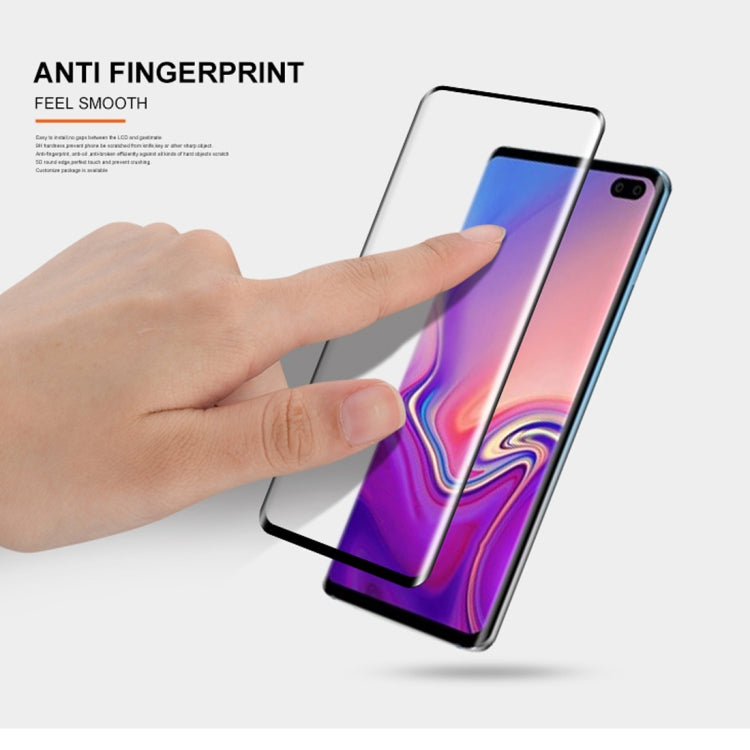 mocolo 0.33mm 9H 3D Round Edge Tempered Glass Film for Galaxy S10, Fingerprint Unlock Is Not Supported (Black)